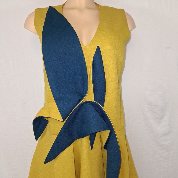Ina Yellow and Blue Mini Dress Size M L - Picture 12 of 16